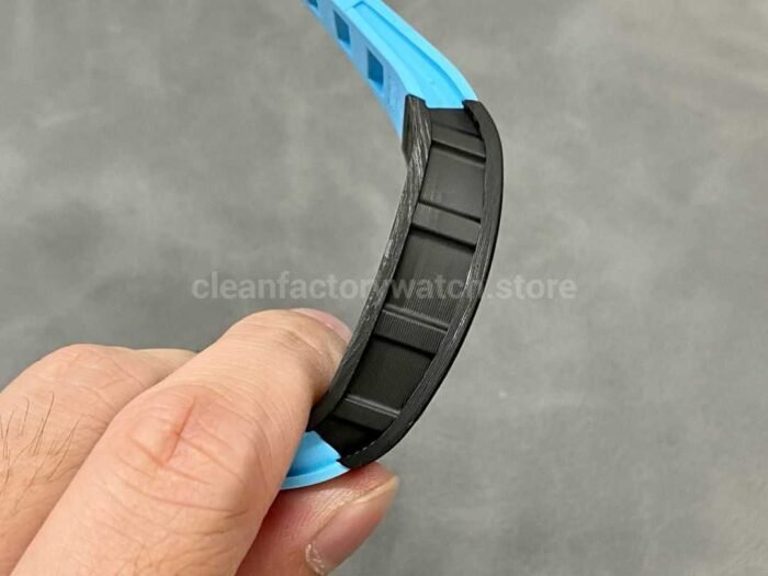 BBR Factory Richard Mille RM055 Black Carbon Fiber Light Blue Rubber Strap Light Blue Skeletonized Dial - Image 5