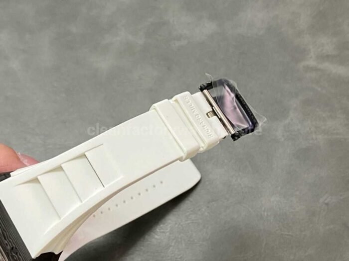 BBR Factory Richard Mille RM055 Black Carbon Fiber White Rubber Strap White Skeletonized Dial - Image 7