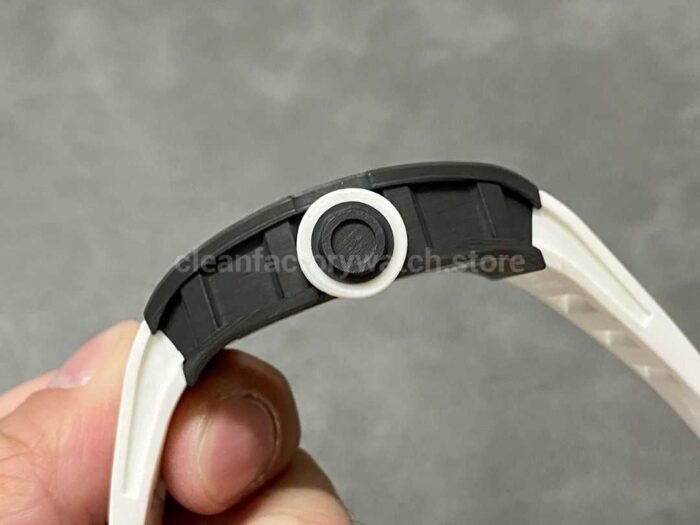 BBR Factory Richard Mille RM055 Black Carbon Fiber White Rubber Strap White Skeletonized Dial - Image 6