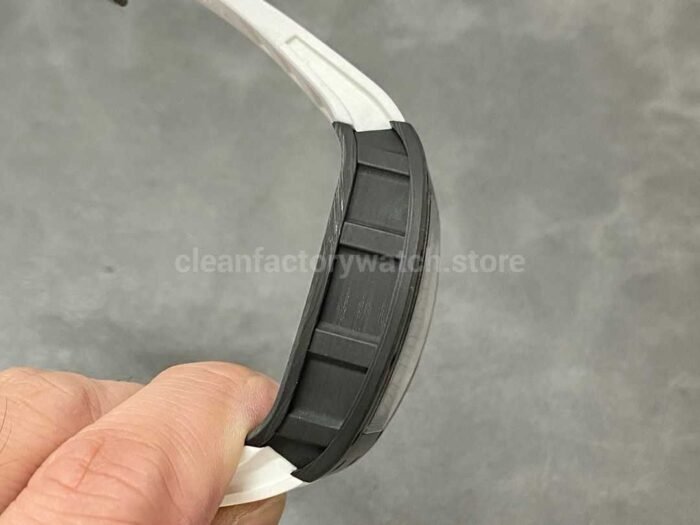 BBR Factory Richard Mille RM055 Black Carbon Fiber White Rubber Strap White Skeletonized Dial - Image 5