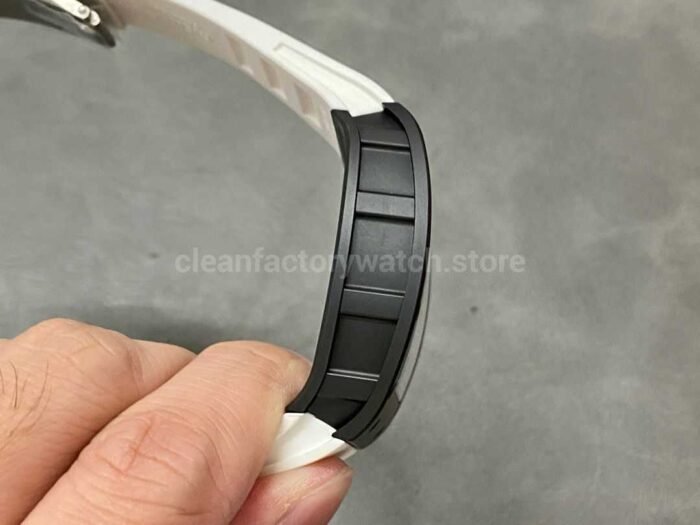 BBR Factory Richard Mille RM055 Black Ceramics White Rubber Strap White Skeletonized Dial - Image 5