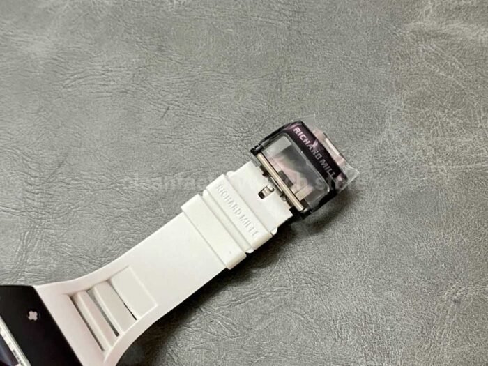 BBR Factory Richard Mille RM055 Black Ceramics White Rubber Strap White Skeletonized Dial - Image 8