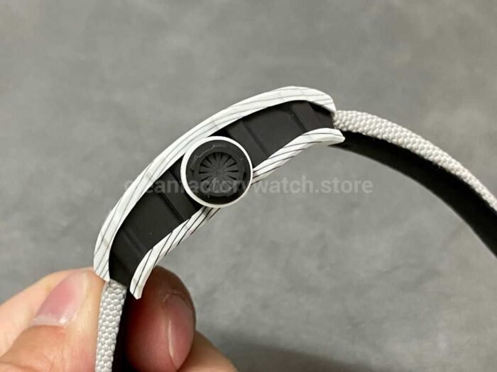 BBR Factory Richard Mille RM35-01 White Carbon Fiber White Canvas Strap White Skeletonized - Image 6