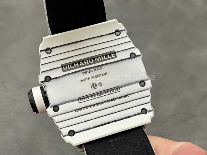 BBR Factory Richard Mille RM35-01 White Carbon Fiber White Canvas Strap White Skeletonized - Image 7