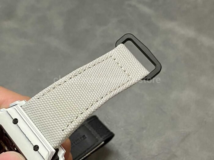 BBR Factory Richard Mille RM35-01 White Carbon Fiber White Canvas Strap White Skeletonized - Image 8