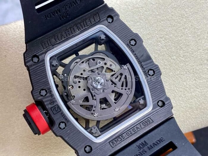 BBR Factory Richard Mille RM35-02 Black Carbon Fiber Black Rubber Strap Black Skeletonized - Image 7