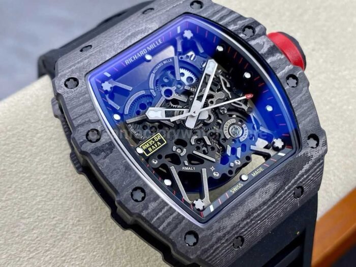 BBR Factory Richard Mille RM35-02 Black Carbon Fiber Black Rubber Strap Black Skeletonized - Image 2