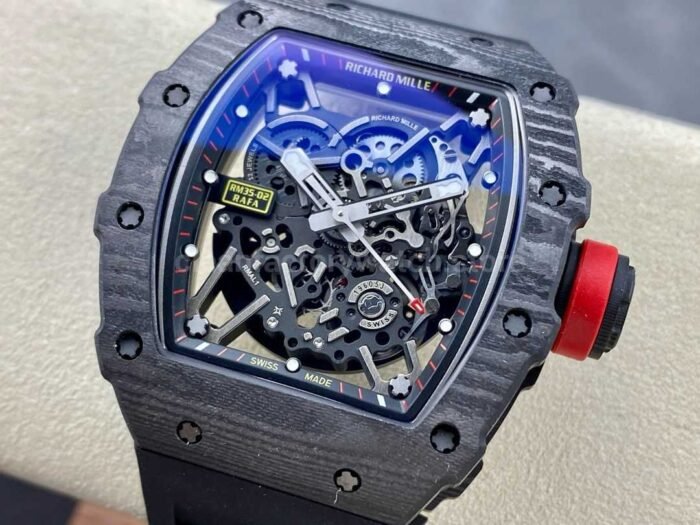 BBR Factory Richard Mille RM35-02 Black Carbon Fiber Black Rubber Strap Black Skeletonized - Image 3