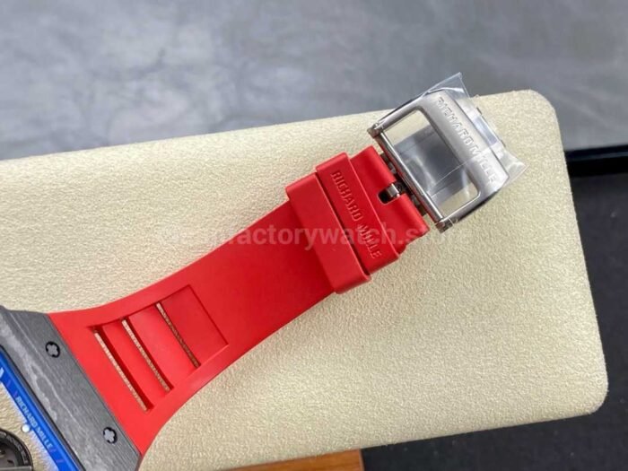 BBR Factory Richard Mille RM35-02 Black Carbon Fiber Red Rubber Strap Black Skeletonized - Image 8