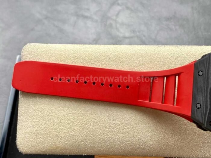 BBR Factory Richard Mille RM35-02 Black Carbon Fiber Red Rubber Strap Black Skeletonized - Image 9