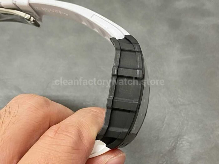 BBR Factory Richard Mille RM35-02 Black Carbon Fiber White Rubber Strap Black Skeletonized - Image 5