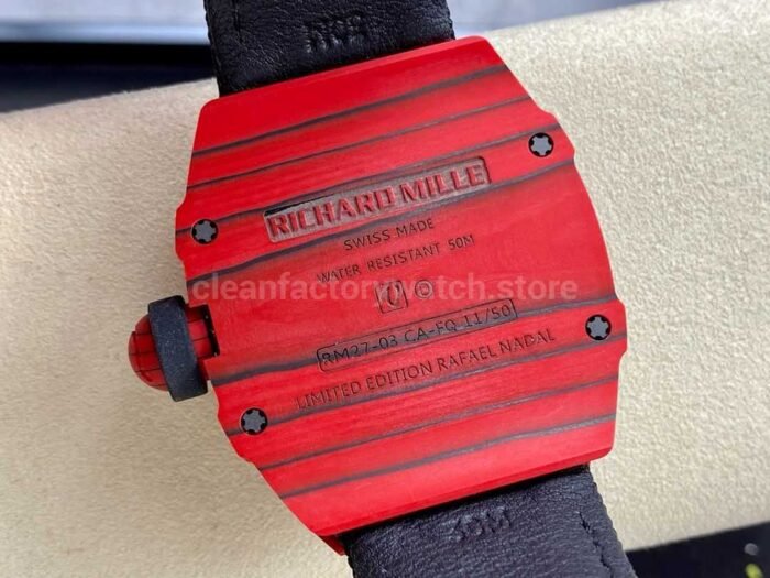 BBR Factory Richard Mille Tourbillon RM27-03 Red Carbon Case Textile Strap Skeletonized Dial - Image 7