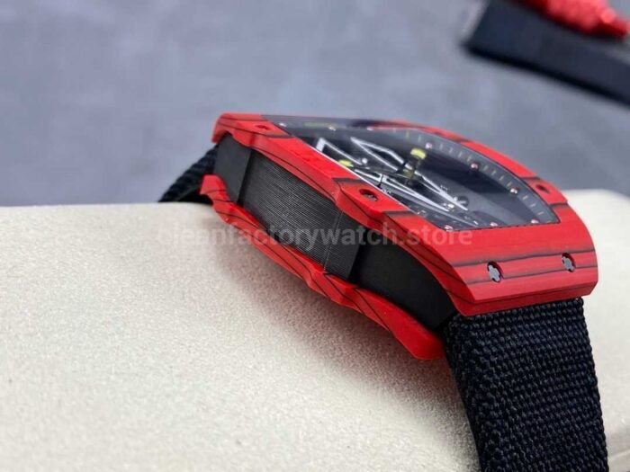 BBR Factory Richard Mille Tourbillon RM27-03 Red Carbon Case Textile Strap Skeletonized Dial - Image 5