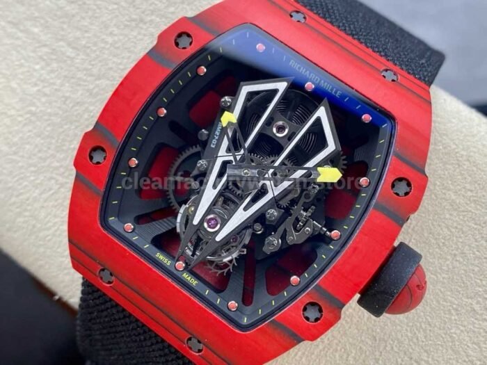 BBR Factory Richard Mille Tourbillon RM27-03 Red Carbon Case Textile Strap Skeletonized Dial - Image 3