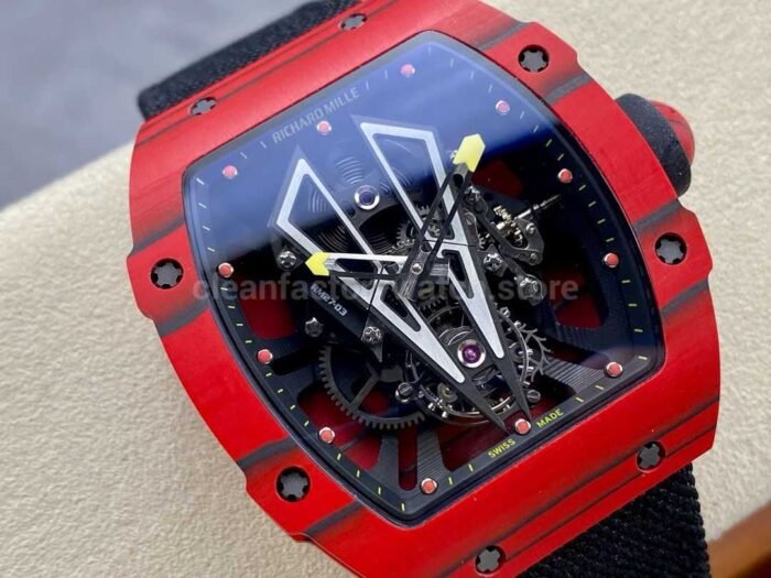 BBR Factory Richard Mille Tourbillon RM27-03 Red Carbon Case Textile Strap Skeletonized Dial - Image 2