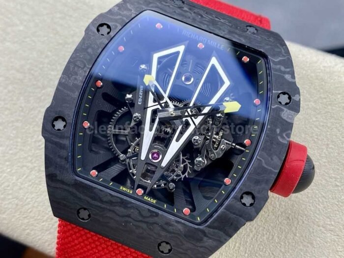 BBR Factory Richard Mille Tourbillon RM27-03 Black Carbon Case Textile Strap Skeletonized Dial - Image 3