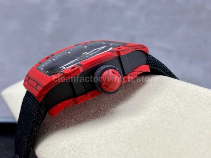 BBR Factory Richard Mille Tourbillon RM27-03 Red Carbon Case Textile Strap Skeletonized Dial - Image 6