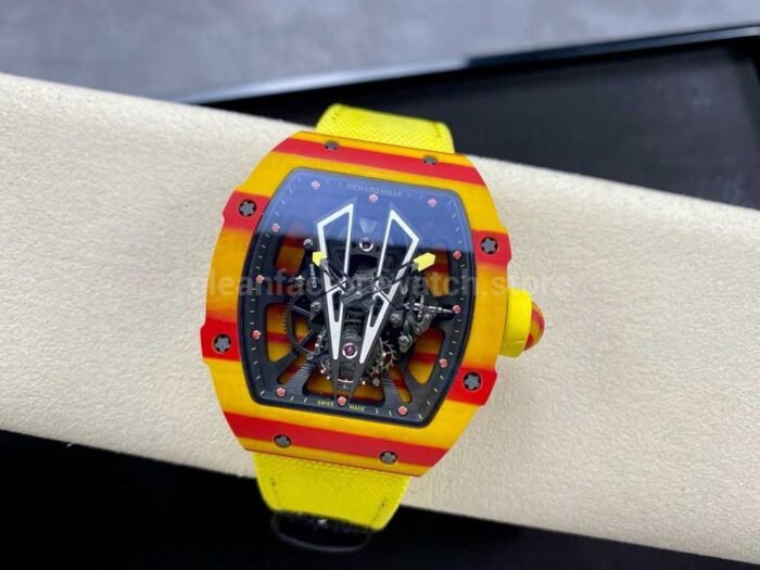 BBR Factory Richard Mille Tourbillon RM27-03 Yellow Carbon Case Textile Strap Skeletonized Dial - Image 4