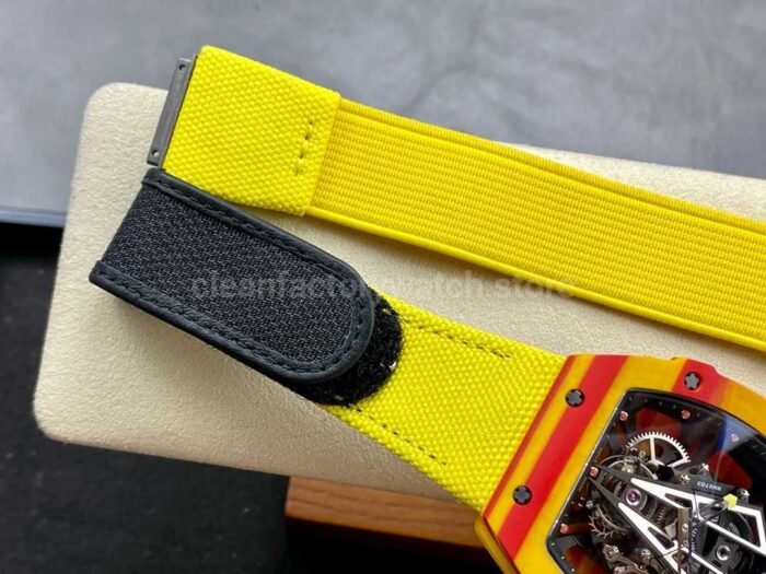 BBR Factory Richard Mille Tourbillon RM27-03 Yellow Carbon Case Textile Strap Skeletonized Dial - Image 9