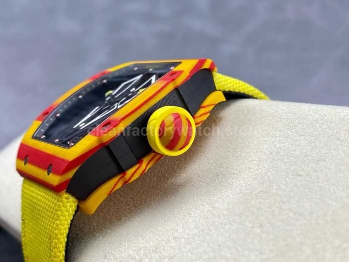 BBR Factory Richard Mille Tourbillon RM27-03 Yellow Carbon Case Textile Strap Skeletonized Dial - Image 6
