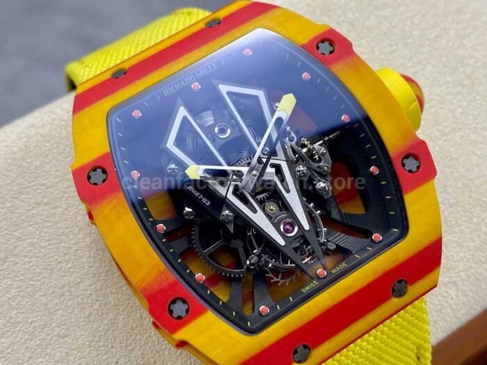 BBR Factory Richard Mille Tourbillon RM27-03 Yellow Carbon Case Textile Strap Skeletonized Dial - Image 2