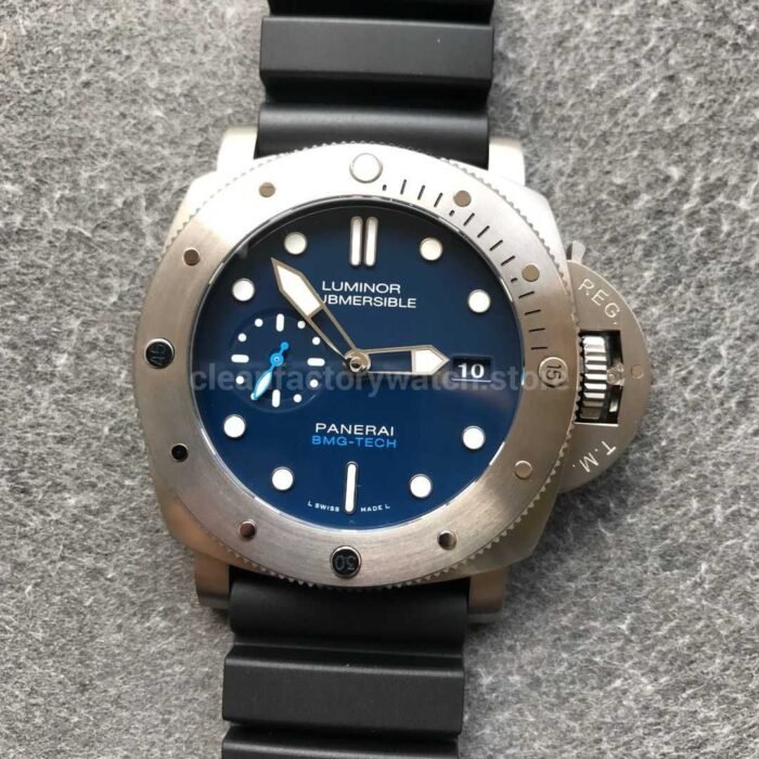 VS Fatory Panerai Luminor Submersible 1950 3 Days PAM 00692 47mm Titanium Black Rubber Strap Blue Dial - Image 4