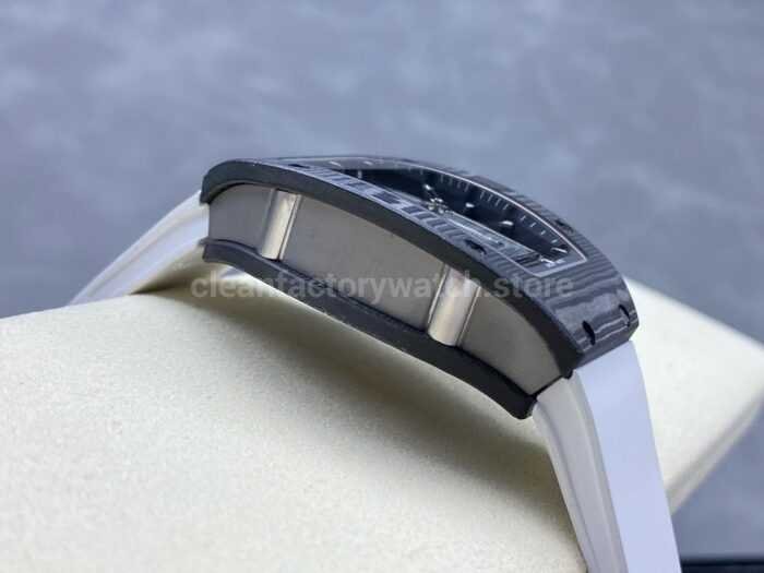 G Factory Richard Mille RM07 31.4mm TitaniumCarbon Fiber White Rubber Strap Skeletonized Dial 7 Super Clone Watch,Clean Factory Watch