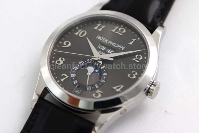 GR Factory Patek Philippe Annual Calendar 5396G 011 38mm White Gold Leather Strap Arabic Num 5 Super Clone Watch,Clean Factory Watch