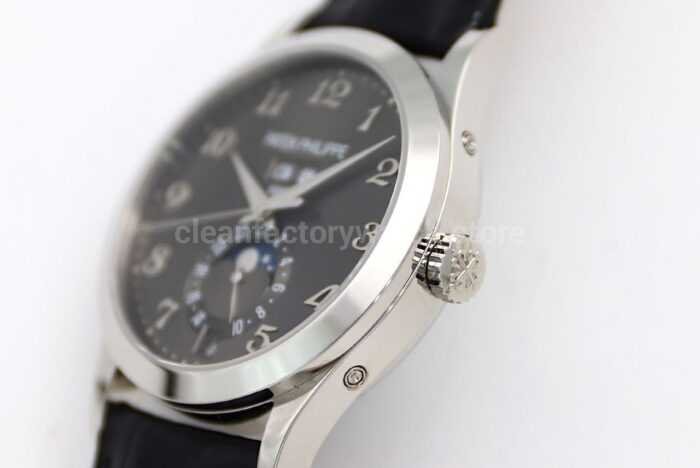 GR Factory Patek Philippe Annual Calendar 5396G 011 38mm White Gold Leather Strap Arabic Num 9 Super Clone Watch,Clean Factory Watch