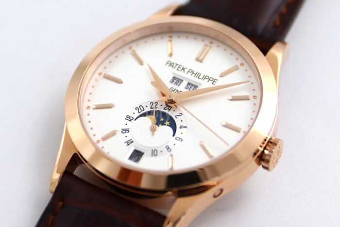 GR Factory Patek Philippe Annual Calendar 5396R 011 38mm Rose Gold Leather Strap Silver Dial 3 Super Clone Watch,Clean Factory Watch