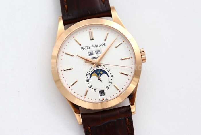 GR Factory Patek Philippe Annual Calendar 5396R 011 38mm Rose Gold Leather Strap Silver Dial 4 Super Clone Watch,Clean Factory Watch