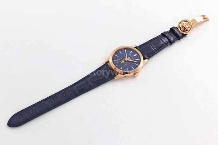 GR Factory Patek Philippe Annual Calendar 5396R-014 38mm Yellow Gold Leather Strap Blue Dial - Image 4