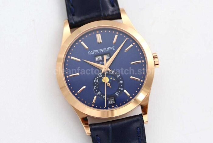 GR Factory Patek Philippe Annual Calendar 5396R-014 38mm Yellow Gold Leather Strap Blue Dial - Image 2