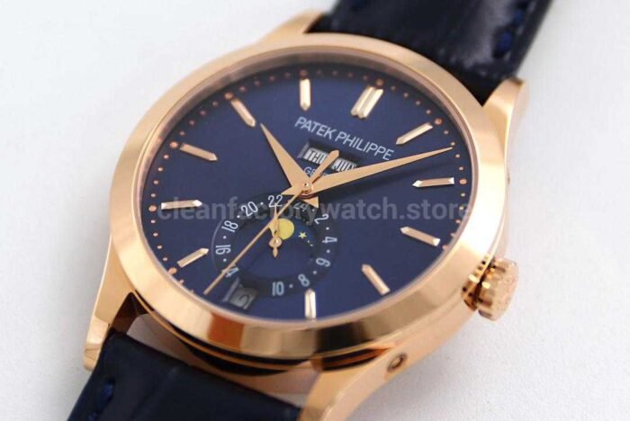 GR Factory Patek Philippe Annual Calendar 5396R-014 38mm Yellow Gold Leather Strap Blue Dial - Image 3