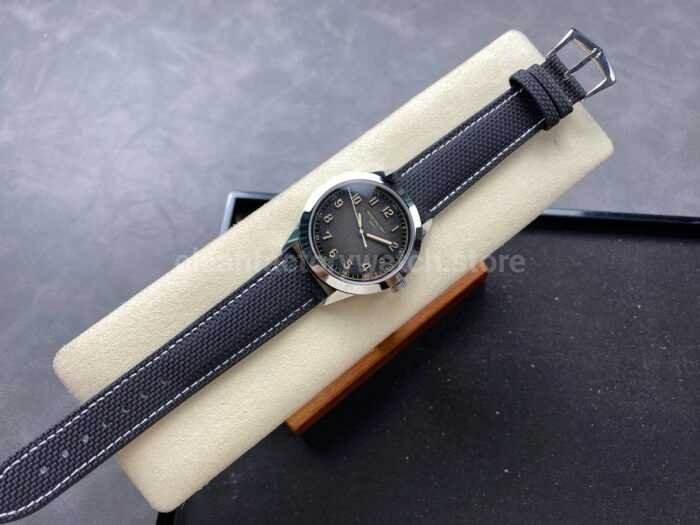 GR Factory Patek Philippe Calatrava 5226G 001 40mm White Gold Canvas Strap Arabic Numerals Black D 5 Super Clone Watch,Clean Factory Watch