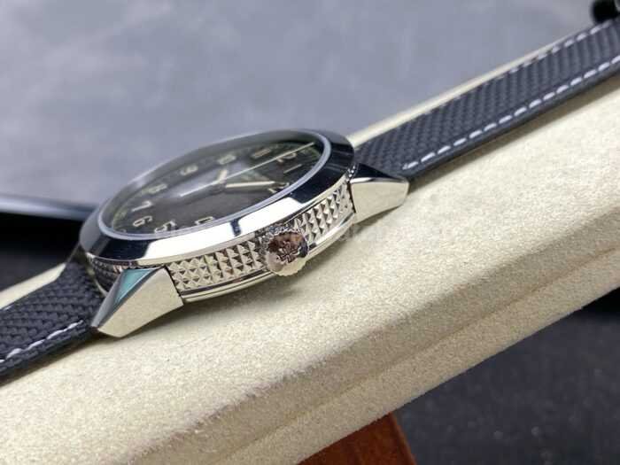 GR Factory Patek Philippe Calatrava 5226G 001 40mm White Gold Canvas Strap Arabic Numerals Black D 9 Super Clone Watch,Clean Factory Watch