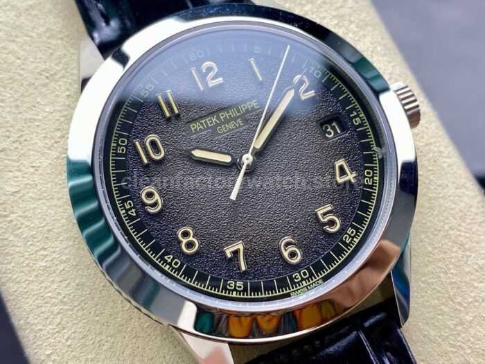 GR Factory Patek Philippe Calatrava 5226G 001 40mm White Gold Leather Strap Arabic Numerals Black 6 Super Clone Watch,Clean Factory Watch