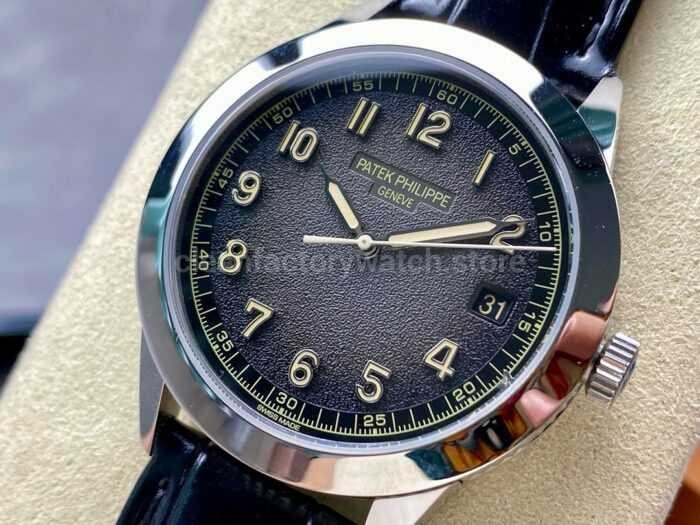 GR Factory Patek Philippe Calatrava 5226G 001 40mm White Gold Leather Strap Arabic Numerals Black 7 Super Clone Watch,Clean Factory Watch