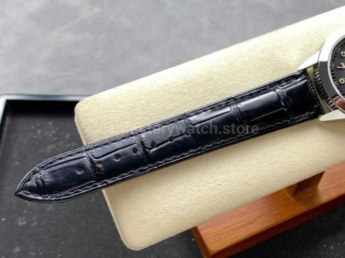 GR Factory Patek Philippe Calatrava 5226G 001 40mm White Gold Leather Strap Arabic Numerals Black 9 Super Clone Watch,Clean Factory Watch