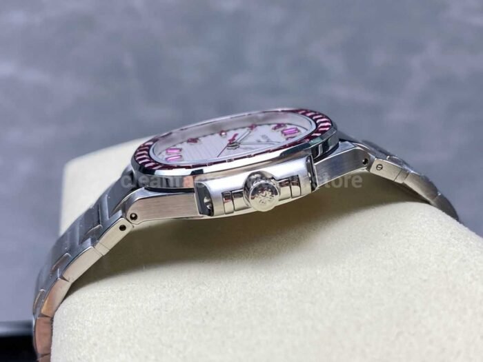 GR Factory Patek Philippe Emerald Nautilus 5711/112P-010 Full Platinum Ruby Bezel White Dial - Image 6
