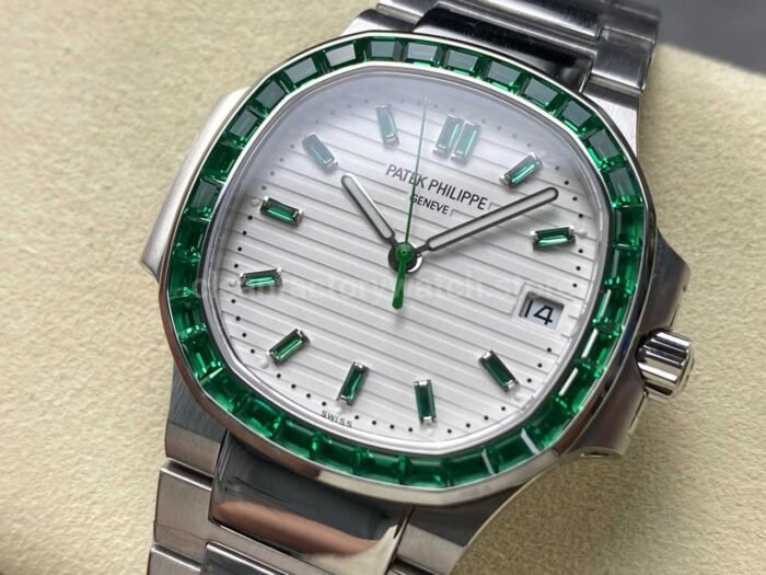 GR Factory Patek Philippe Emerald Nautilus 5711/113P 010 Full Platinum White Dial - Image 3