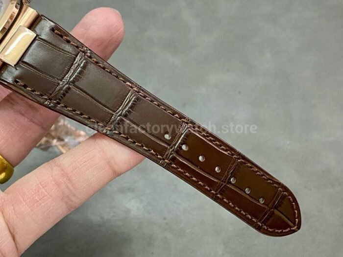 GR Factory Patek Philippe Nautilus 5712G Rose Gold， Leather Strap Brown Dial - Image 9