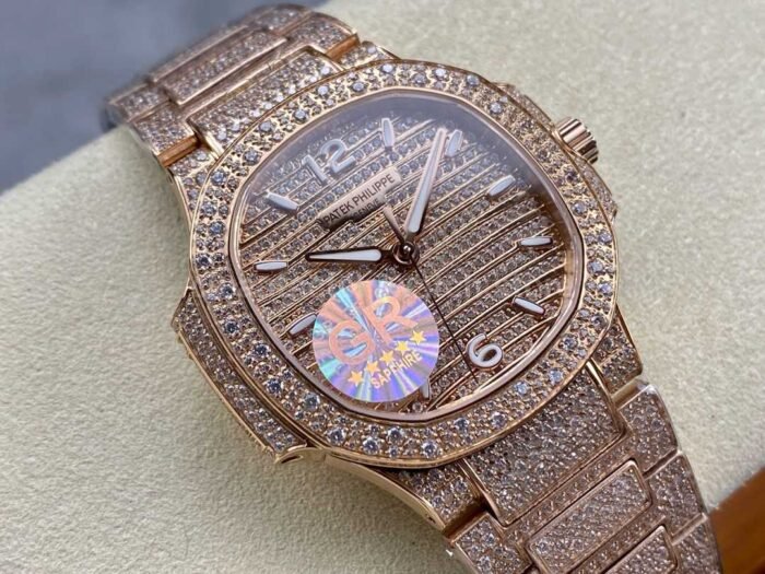 GR Factory Patek Philippe Nautilus 7118/1450G-001 Full Diamond Rose Gold Diamond Dial - Image 2