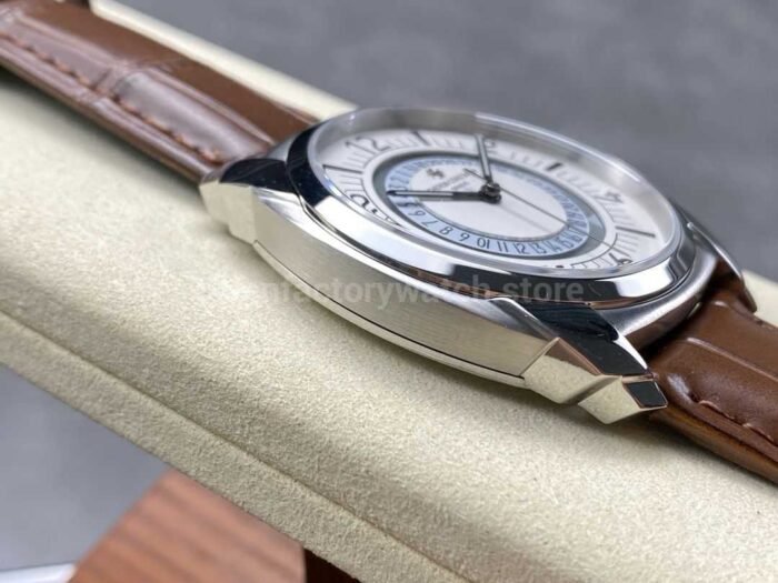 GR Factory Vacheron Constantin Quai de l'Ile 4500S/000A-B195 41mm Steel Brown Leather Strap Arabic Numerals Silver Dial - Image 5