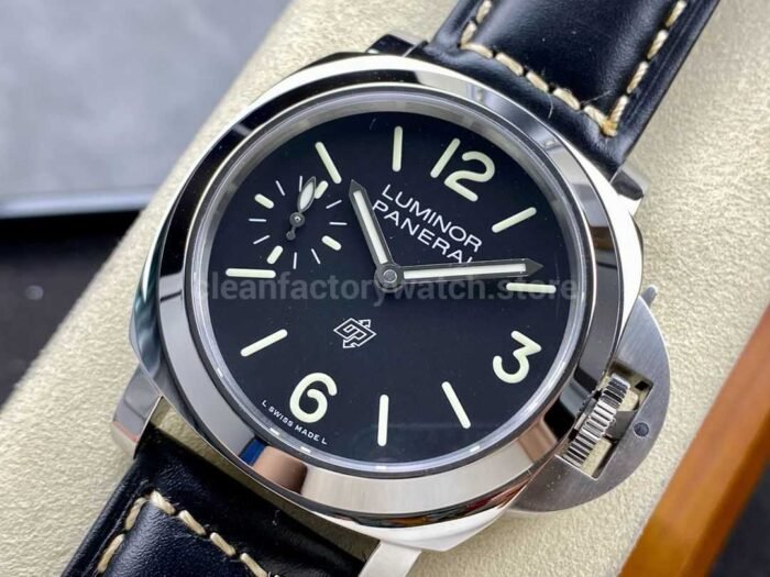 HW Factory Panerai Luminor Base Logo PAM01084 44mm Steel Leather Strap Arabic Numerals Black Dial - Image 3