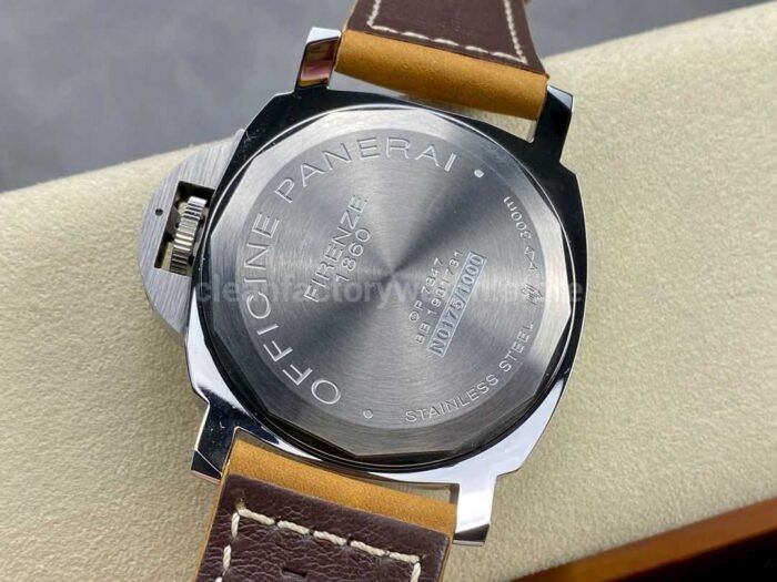 HW Factory Panerai Luminor Base PAM00914 44mm Steel Leather Strap Arabic Numerals Black Dial - Image 7