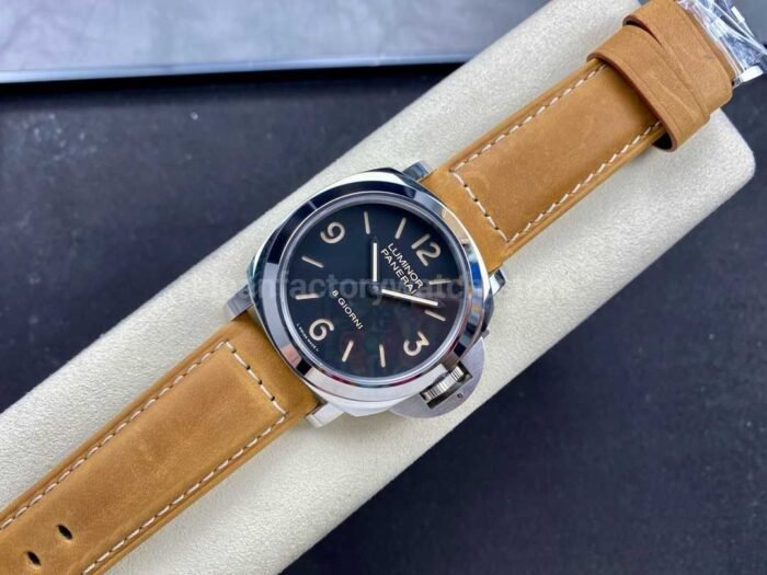 HW Factory Panerai Luminor Base PAM00914 44mm Steel Leather Strap Arabic Numerals Black Dial - Image 4