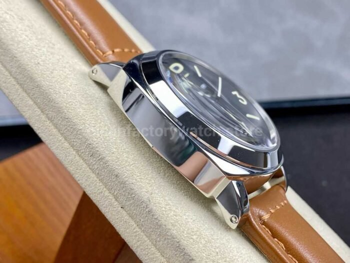 HW Factory Panerai Luminor Marina PAM 00005 44mm Steel Leather Strap Arabic Numerals Black Dial - Image 5