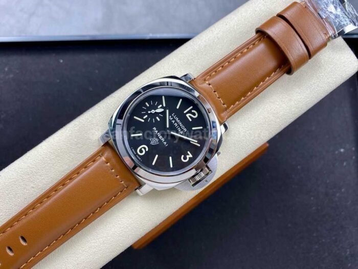 HW Factory Panerai Luminor Marina PAM 00005 44mm Steel Leather Strap Arabic Numerals Black Dial - Image 4