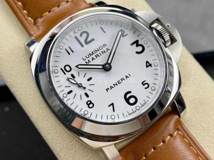 HW Factory Panerai Luminor Marina PAM 00113 44mm Steel Leather Strap Arabic Numerals White DialHW Factory Paner 3 Super Clone Watch,Clean Factory Watch